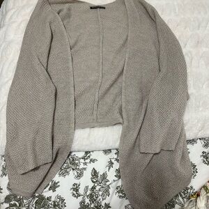 Brandy Melville Taupe Open-Front Sweater